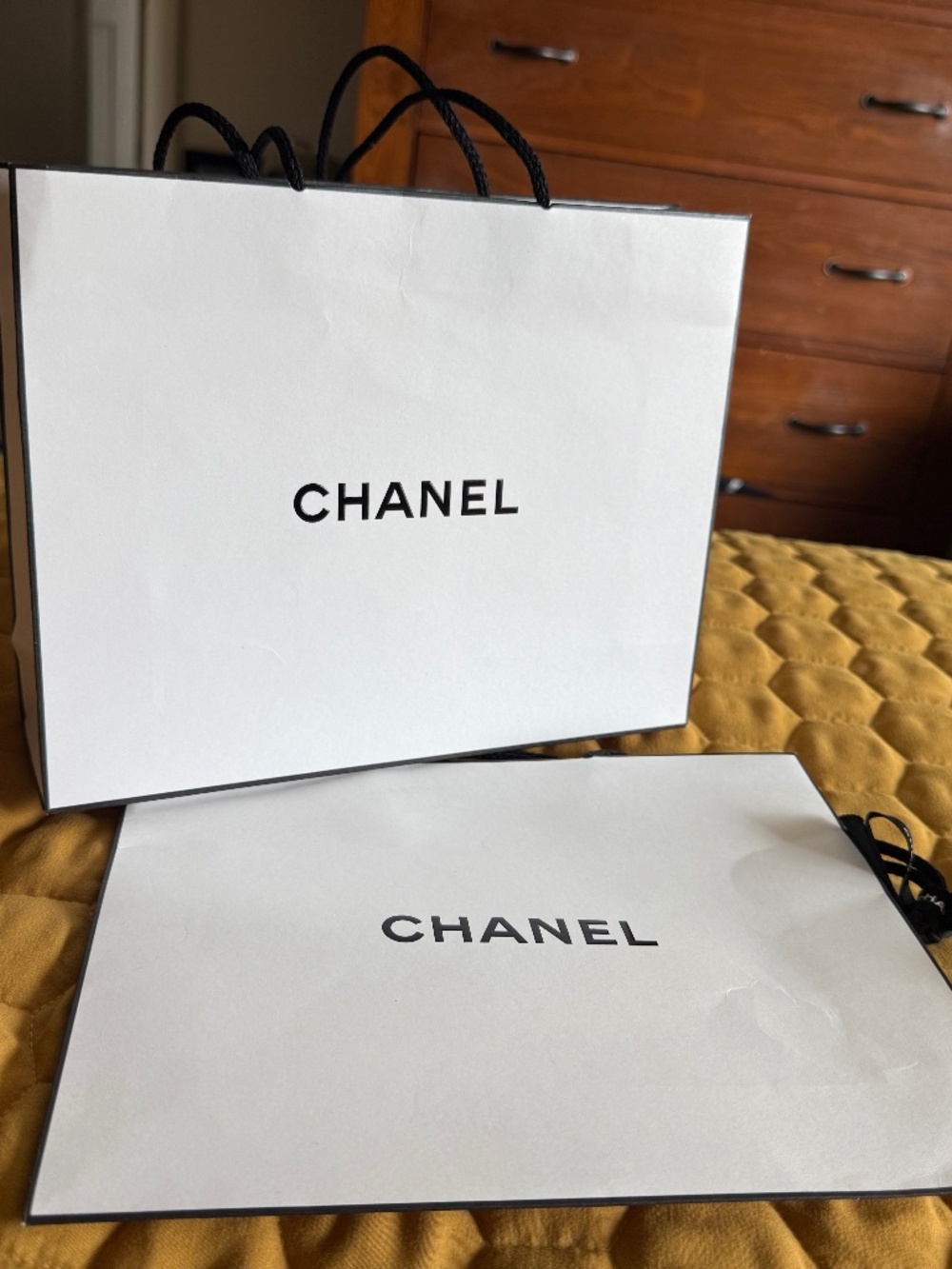 🦉 LOT OF 2 CHANEL GIFT BAGS AND CHANEL GIFT BOX